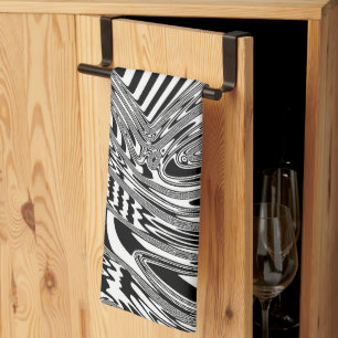 Black And White Geometric Art 12 Kitchen Towel