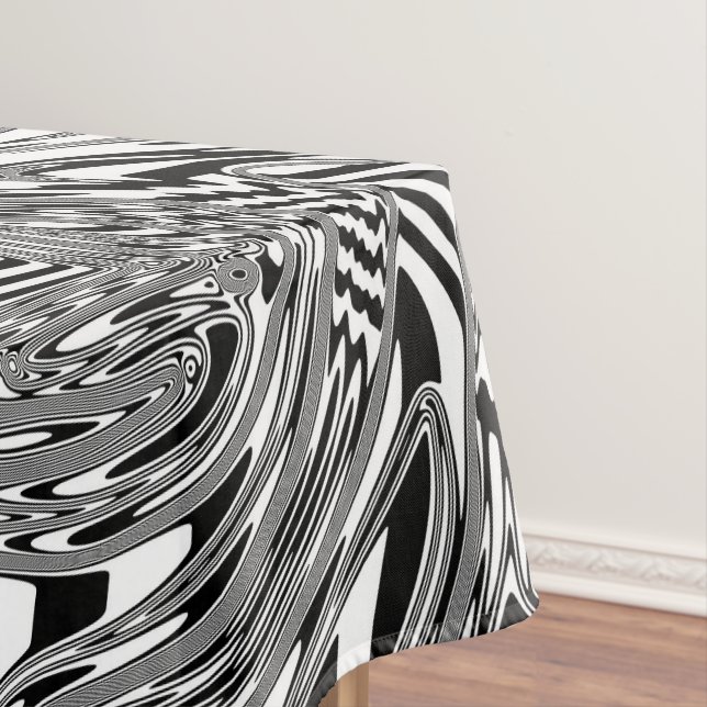 Black And White Geometric Art 12 Tablecloth (In Situ)