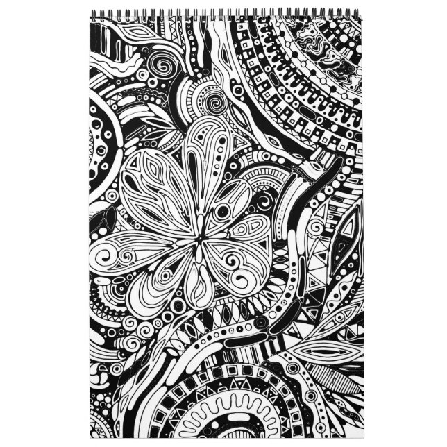 Black And White Geometric Art 15 Calendar (Cover)