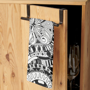 Black And White Geometric Art 15 Kitchen Towel