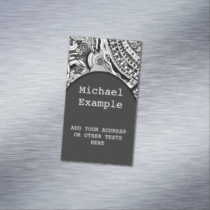 Black And White Geometric Art 15 Magnetic Business Card