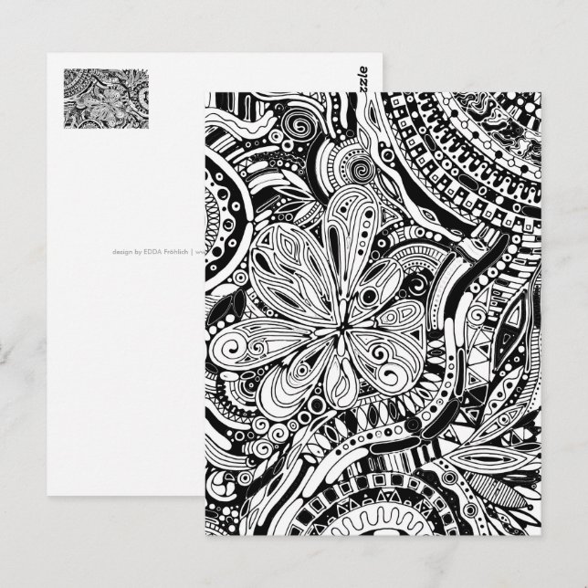 Black And White Geometric Art 15 Postcard (Front/Back)