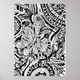 Black And White Geometric Art 15 Poster