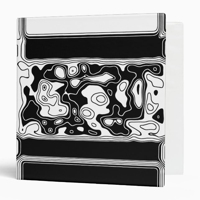 Black And White Geometric Art 1 Binder (Front/Inside)