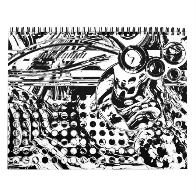 Black And White Geometric Art 20 Calendar (Cover)