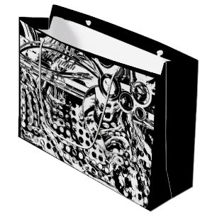 Black And White Geometric Art 20 Large Gift Bag