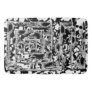 Black And White Geometric Art 25 Bath Mat