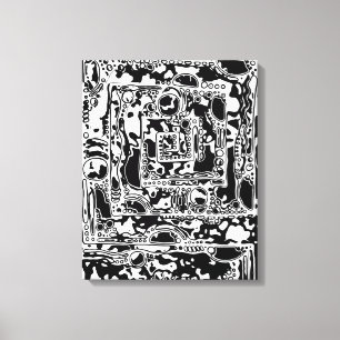 Black And White Geometric Art 25 Canvas Print