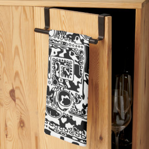 Black And White Geometric Art 25 Kitchen Towel