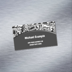 Black And White Geometric Art 25 Magnetic Business Card