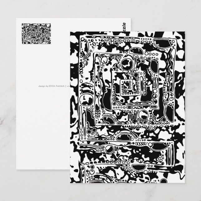 Black And White Geometric Art 25 Postcard (Front/Back)