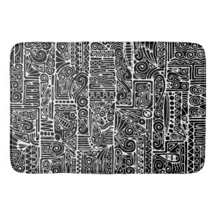 Black And White Geometric Art 2 Bath Mat