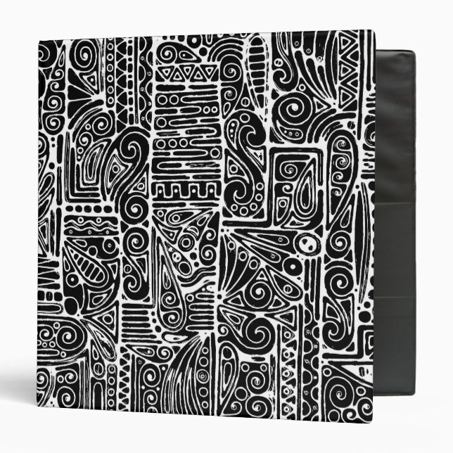 Black And White Geometric Art 2 Binder (Front/Inside)