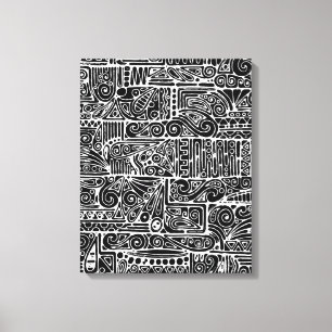 Black And White Geometric Art 2 Canvas Print