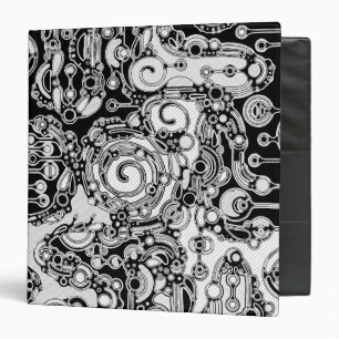 Black And White Geometric Art 3 Binder