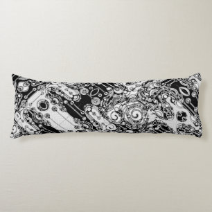 Black And White Geometric Art 3 Body Pillow