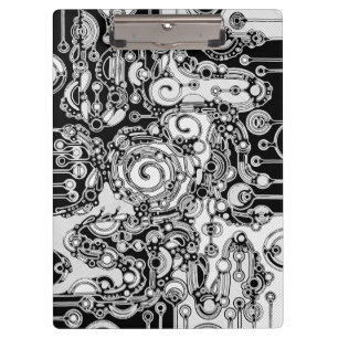 Black And White Geometric Art 3 Clipboard