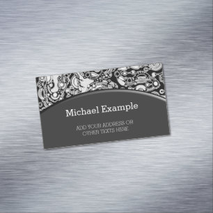 Black And White Geometric Art 3 Magnetic Business Card