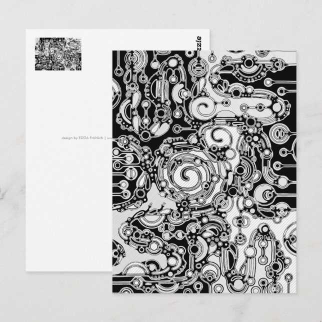 Black And White Geometric Art 3 Postcard (Front/Back)