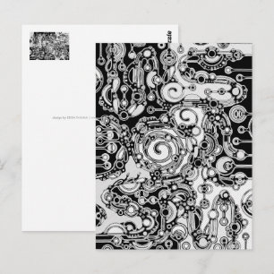 Black And White Geometric Art 3 Postcard