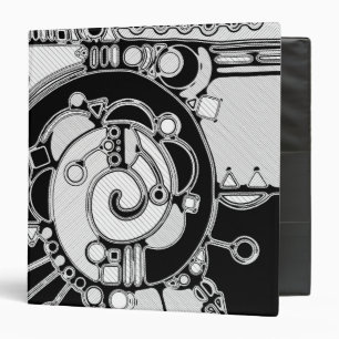 Black And White Geometric Art 4 Binder