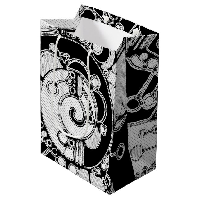 Black And White Geometric Art 4 Medium Gift Bag (Front Angled)