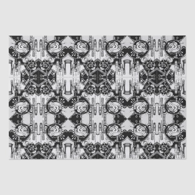 Black And White Geometric Art 4 Tissue Paper (Front)