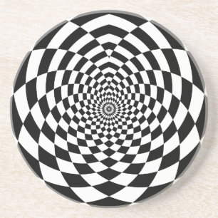 Black and White Geometric Art Coaster