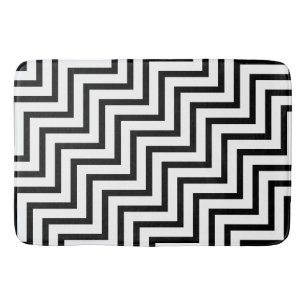 Black And White Geometric Art Fleece Blanket Bath Mat