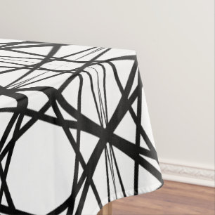 Black and White Geometric Art Tablecloth
