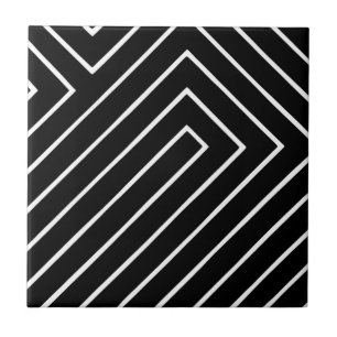 black and white geometric art tiles