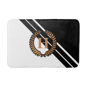 Black and White Geometric Bath Mat