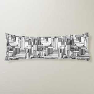 Black and White Geometric Body Pillow