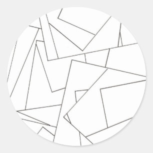Black And White Geometric Classic Round Sticker