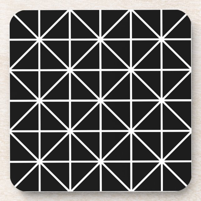 Black And White Geometric Coaster (Front)