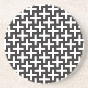 Black and White Geometric Coaster