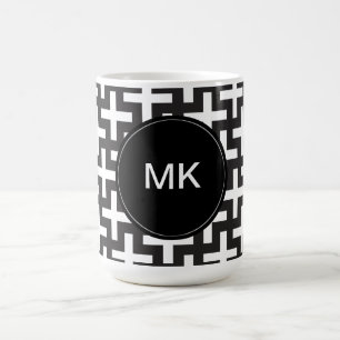 Black and White Geometric Coffee Mug