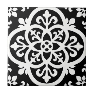 black and white geometric delicate  tiles