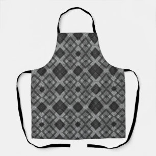 Black and white geometric diamond pattern apron