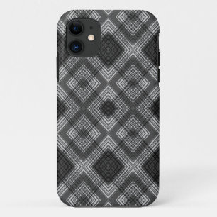 Black and white geometric diamond pattern iPhone 11 case