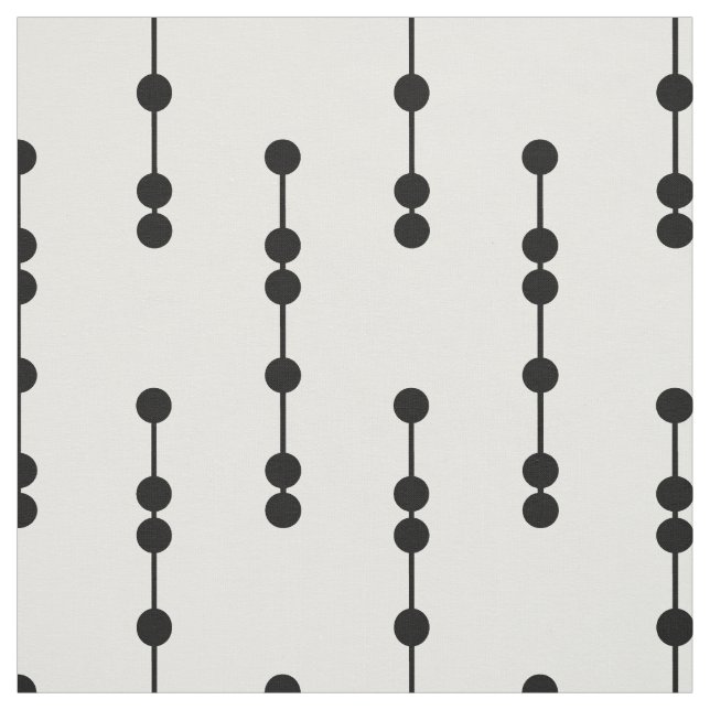 Black and White Geometric Dots Pattern Fabric (Swatch)