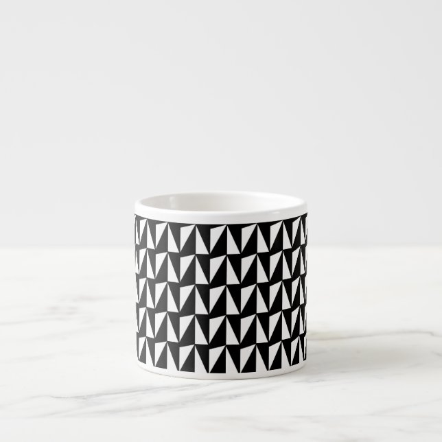 Black and White Geometric Espresso Cup (Front)