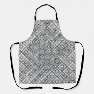 Black and white geometric ethnic ornament apron