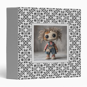 Black and white geometric ethnic ornament binder