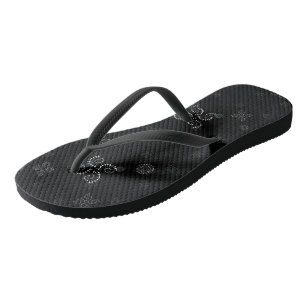 Black and white geometric flip flops