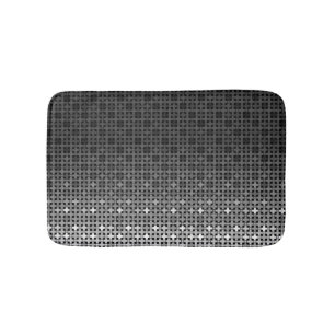 Black and white geometric gradient pattern  bath mat