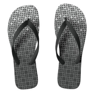 Black and white geometric gradient pattern  flip flops
