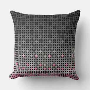 Black and white geometric gradient pattern  throw pillow