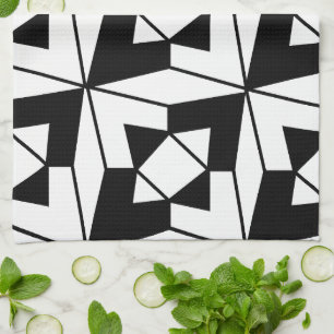 Black and White Geometric Kitchen Towel