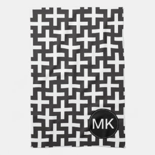 Black and White Geometric Kitchen Towel